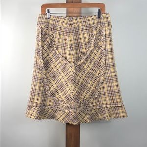 elevenses Yellow Plaid A-Line Skirt